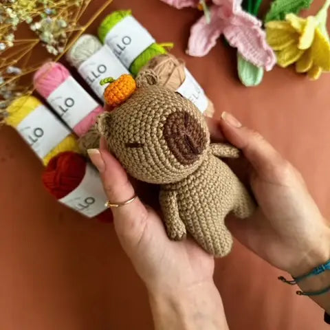Knitty Critters - Pouch Pals - Caroline Capybara