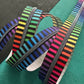 Wide Rainbow Stripe Zipper Tape with Iridescent Teeth