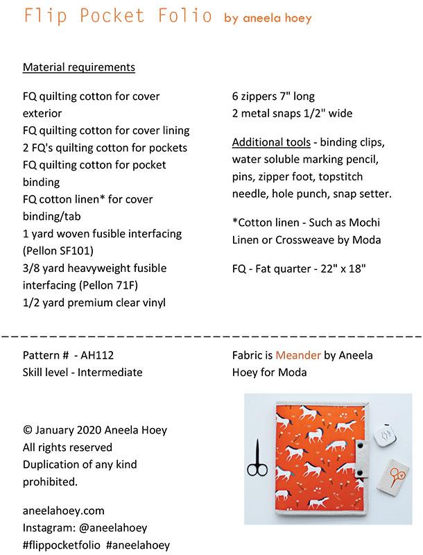 Flip Pocket Folio Pattern by Aneela Hoey