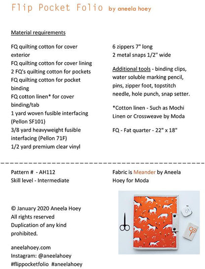 Flip Pocket Folio Pattern by Aneela Hoey