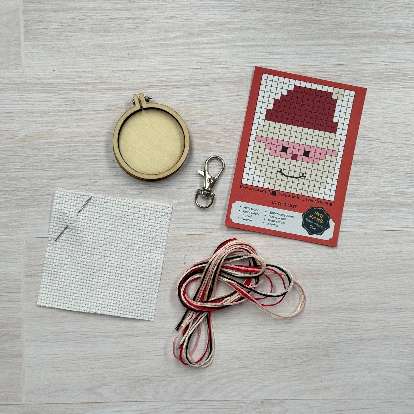 Mini Cross Stitch Kit: Santa