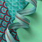 Teal Stripe Zipper Tape with Nickel Teeth