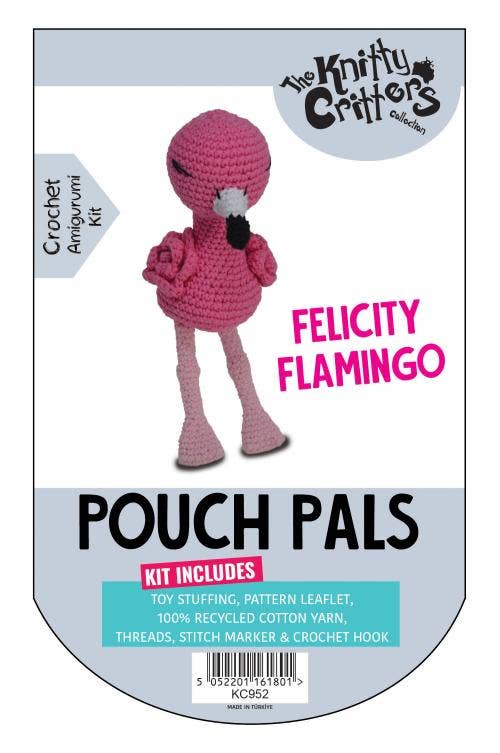 Knitty Critters - Pouch Pals - Felicity Flamingo