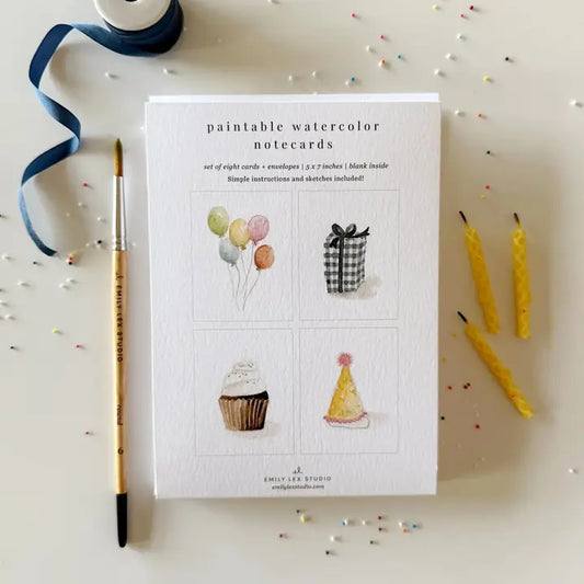 Celebrate Paintable Watercolor Notecard Set