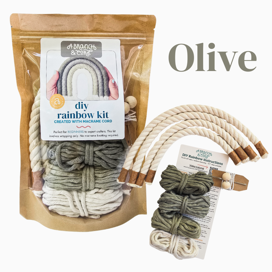 DYI Macrame Cord Rainbow Kit: Olive