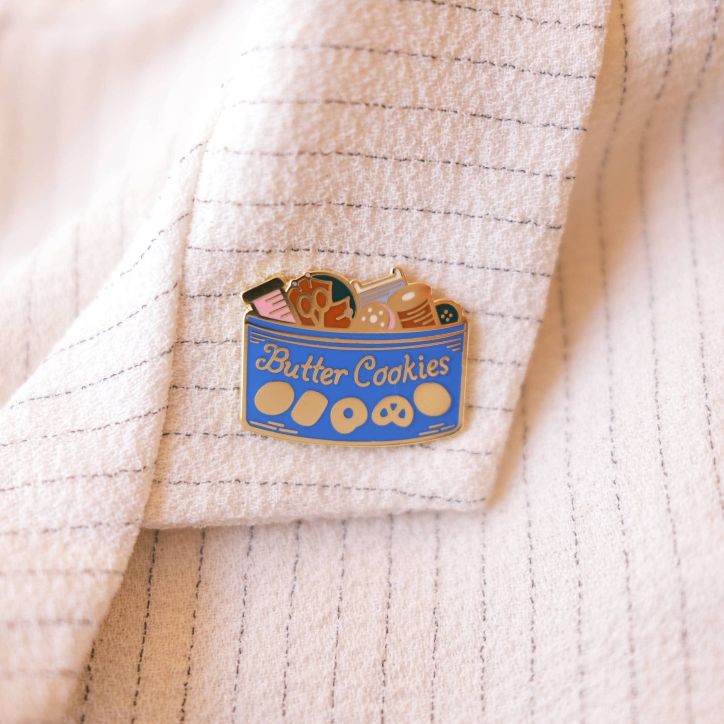 Enamel Pin: Butter Cookie Sewing Kit