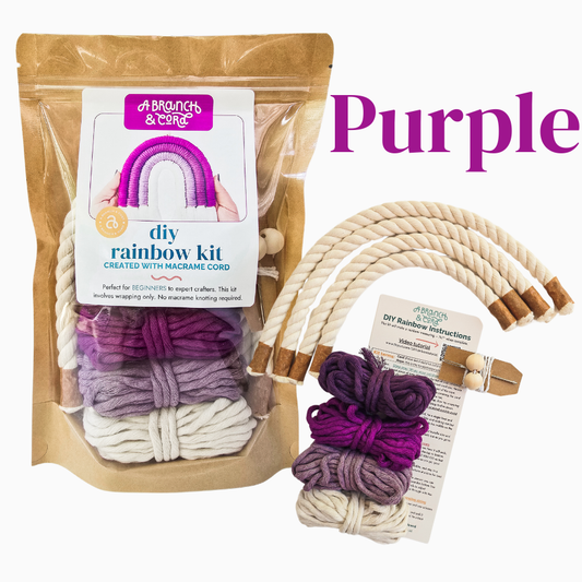 DYI Macrame Cord Rainbow Kit: Purple
