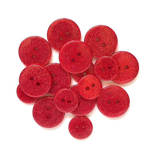 Ruby Slippers Glitter Buttons – Sparkling Red Buttons for Crafts ✨👠
