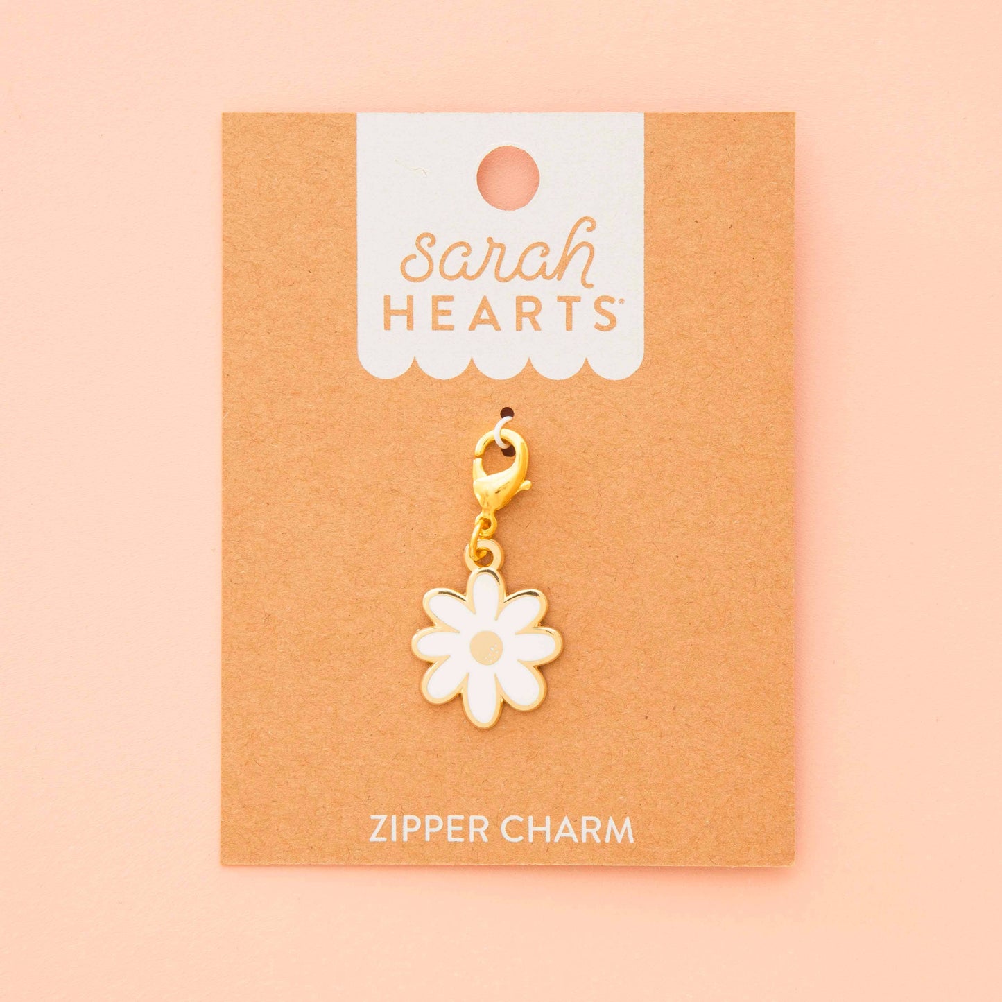 Sewing Machine Removable Zipper Charm: White Daisy