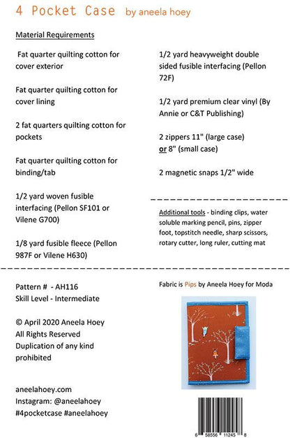 4 Pocket Case Sewing Pattern by Aneela Hoey