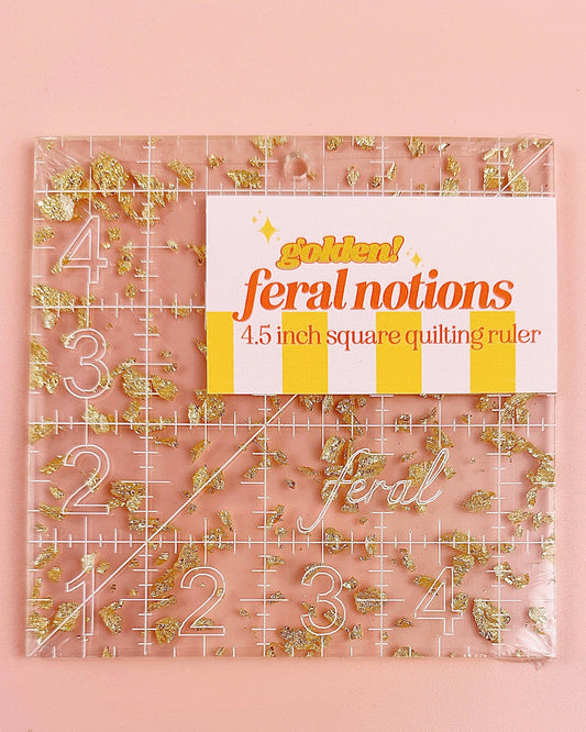 4.5" Square Quilting Ruler: Golden