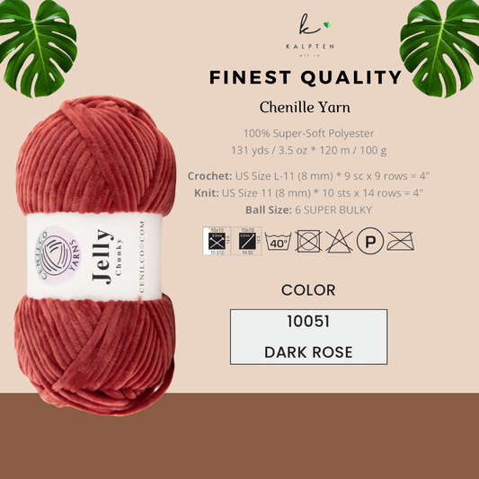 Jelly Chunky Chenille Yarn – Super Soft, Super Bulky Velvet Yarn 🧶✨: 100-40 LIGHT PINK