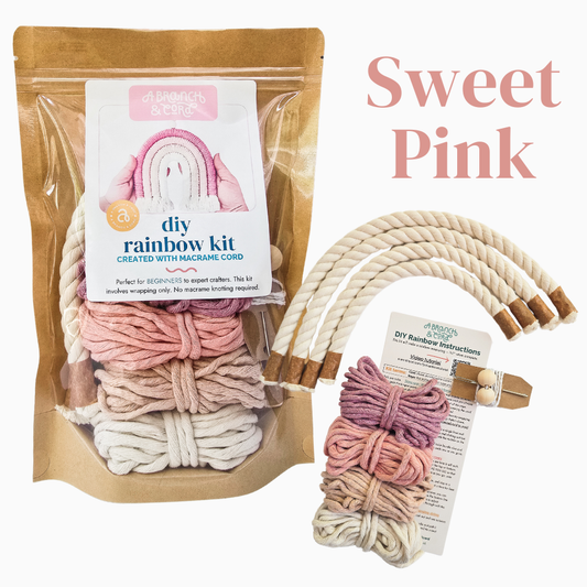 DYI Macrame Cord Rainbow Kit: Sweet Pink