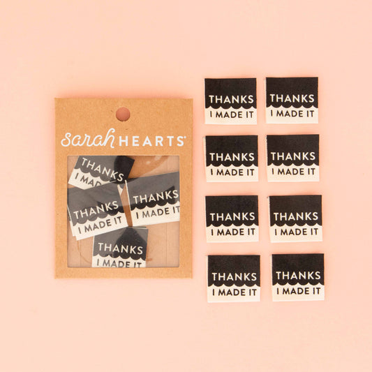 Organic Cotton - Sewing Woven Label Tags: Thanks I Made It