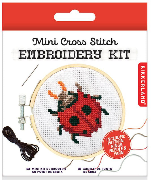 Mini Counted Cross Stitch Lady Bug Embroidery Kit