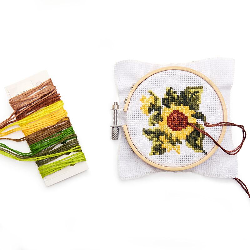 Mini Counted Cross Stitch Sunflower Embroidery Kit