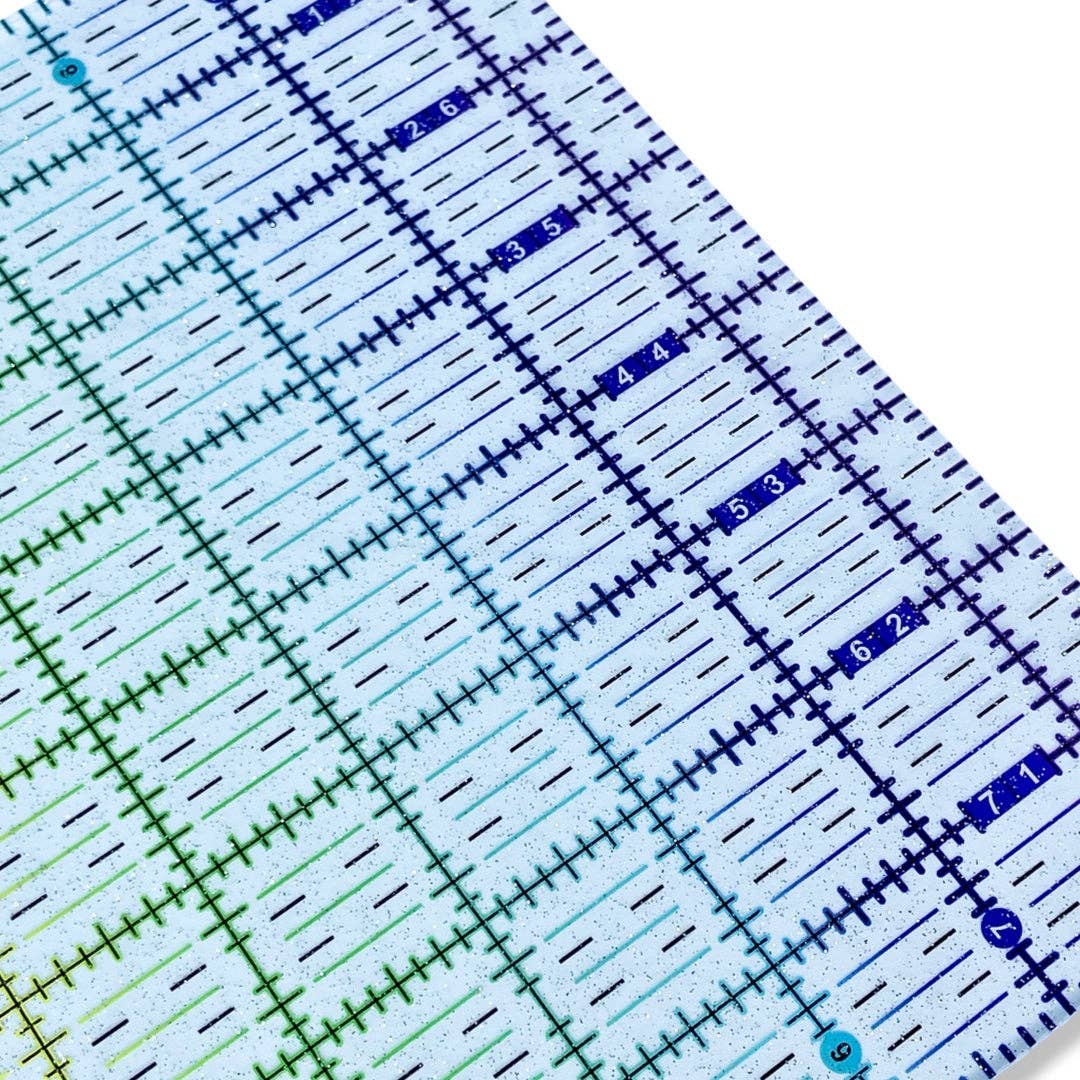 Rainbow Gradient | Glitter  - 8.5” x 8” Ruler