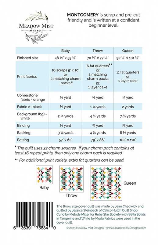 Montgomery Quilt Pattern – MMD 1111 | Meadow Mist Designs