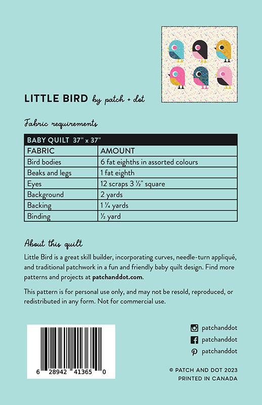 Little Bird Quilt Pattern – PAD 016 | Patch and Dot