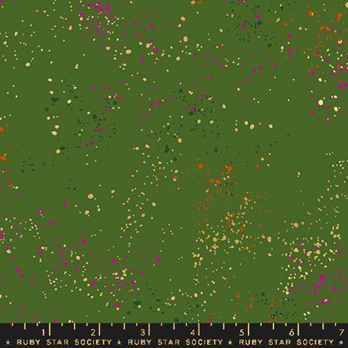 Speckled Metallic Sarah Green Yardage by Rashida Coleman Hale for Ruby Star Society