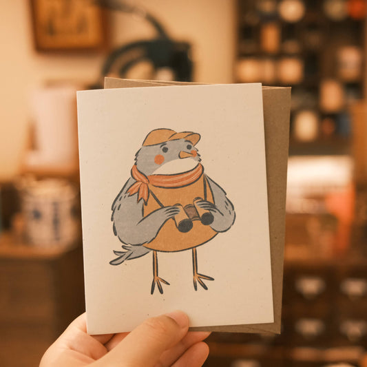 Greeting Card: Birder Birdwatching
