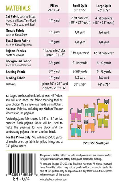 Cats in Pajamas Quilt Pattern – EH 074 | Elizabeth Hartman