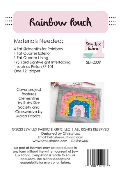 Rainbow Pouch Pattern by Chrissy Lux