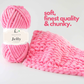 Jelly Chunky Chenille Yarn – Super Soft, Super Bulky Velvet Yarn 🧶✨: 100-40 LIGHT PINK