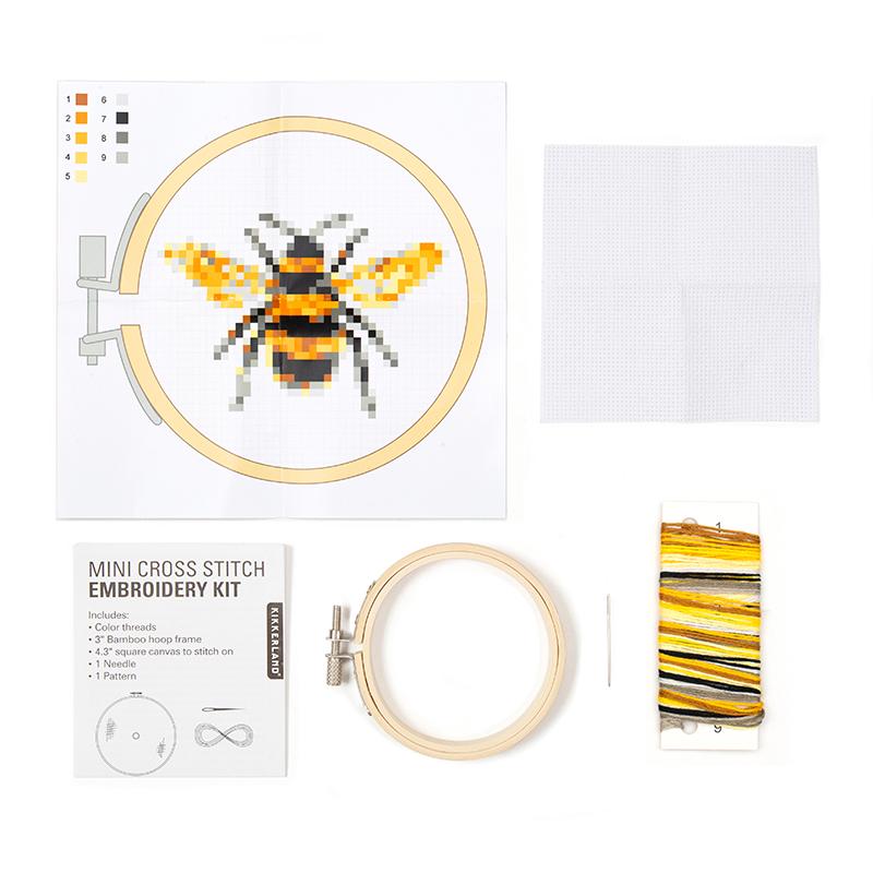 Mini Cross Stitch Bee Kit by Kikkerland