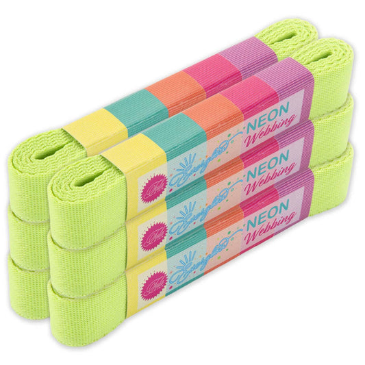Tula Pink - Solid Moonbean/Hot Green Nylon Webbing – 1" Wide / 2 Yards