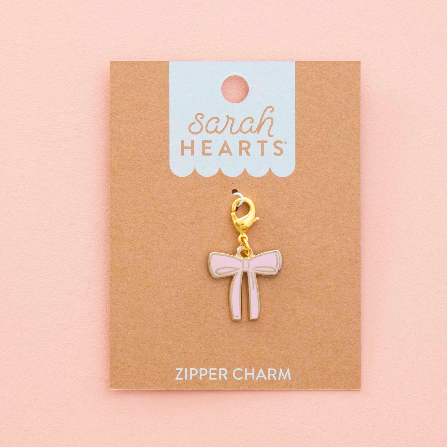 Pink Bow Removable Zipper Charm