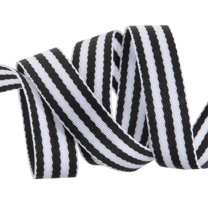 Tula Pink - Black & White Striped Nylon Webbing – 1" Wide / 2 Yard