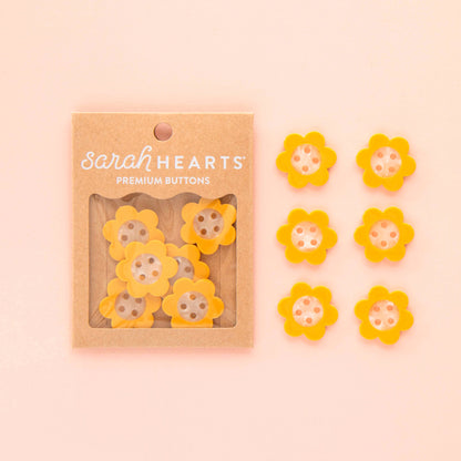 Large Yellow Daisy Buttons – Pack of 6