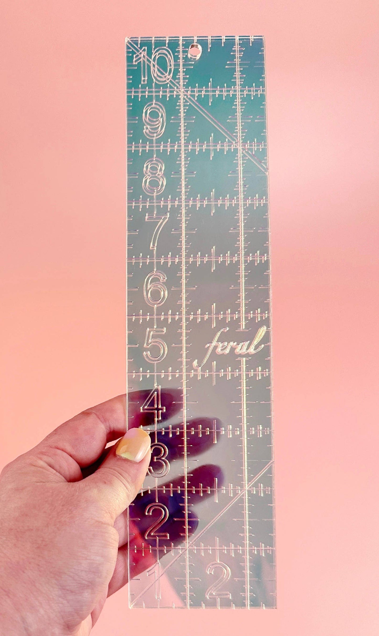 2.5 x 10 in quilting ruler: Iridescent