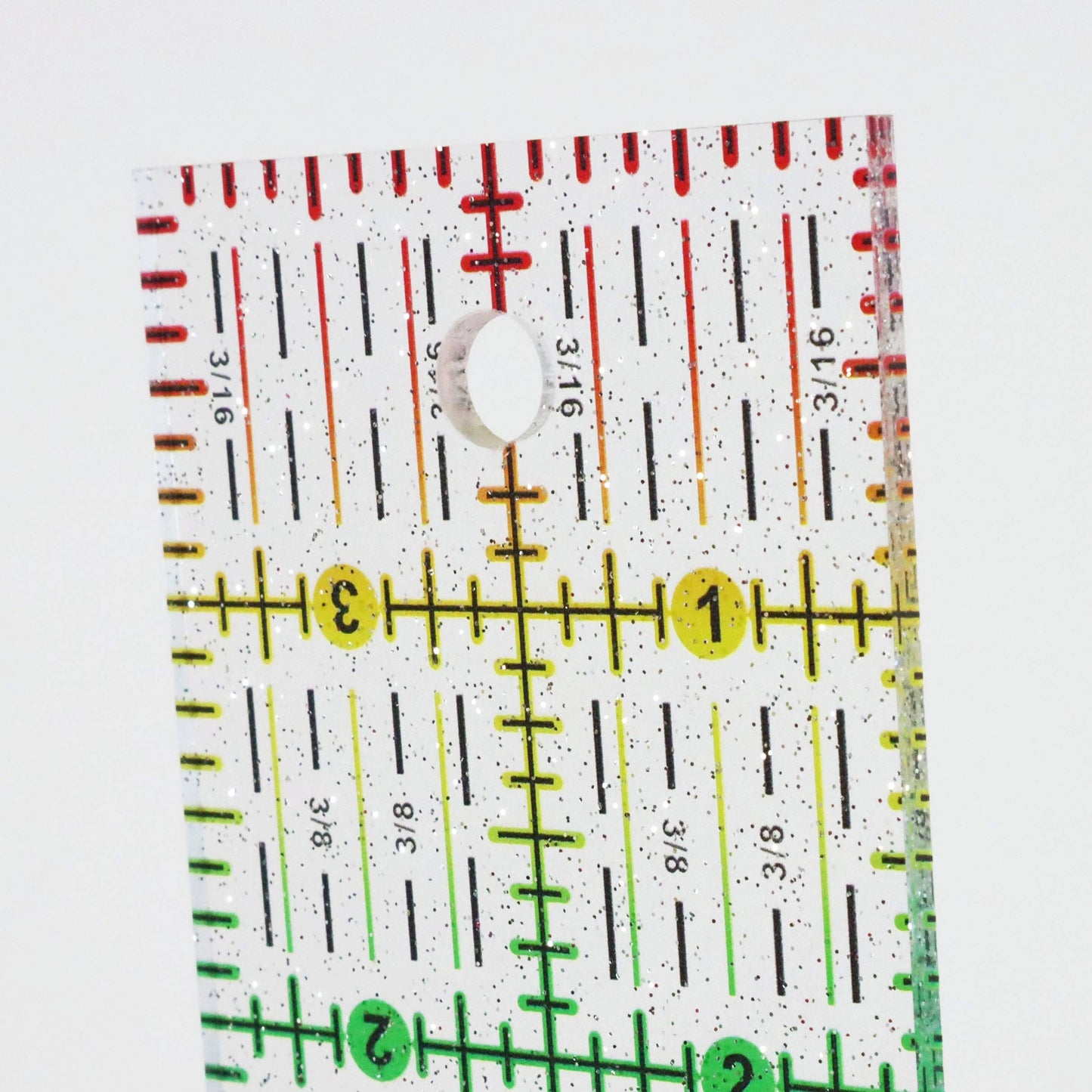 4" x 2" Ruler - Rainbow Gradient | Glitter
