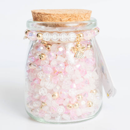 Pastel Pink Angel Charm Hope DIY Letter Bead Jar