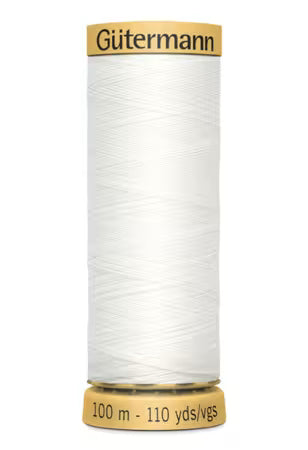 Gütermann Cotton 50 Thread – Solid Nu White | 100m