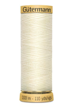 Gütermann Cotton 50 Thread – Solid Ivory | 100m