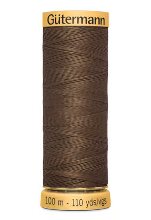 Gütermann Cotton 50 Thread – Solid Brown | 100m