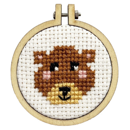 Mini Cross Stitch Kit: 'Bear with me, I'm stitching'