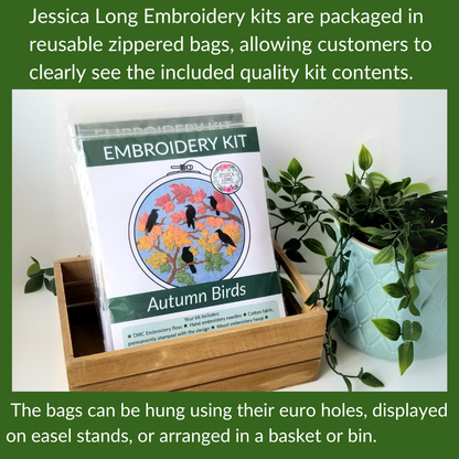 Tropical Botanical Embroidery Hoop Kit – 4" Hoop
