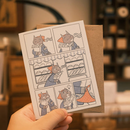 Greeting Card: Cat Bakery Comic