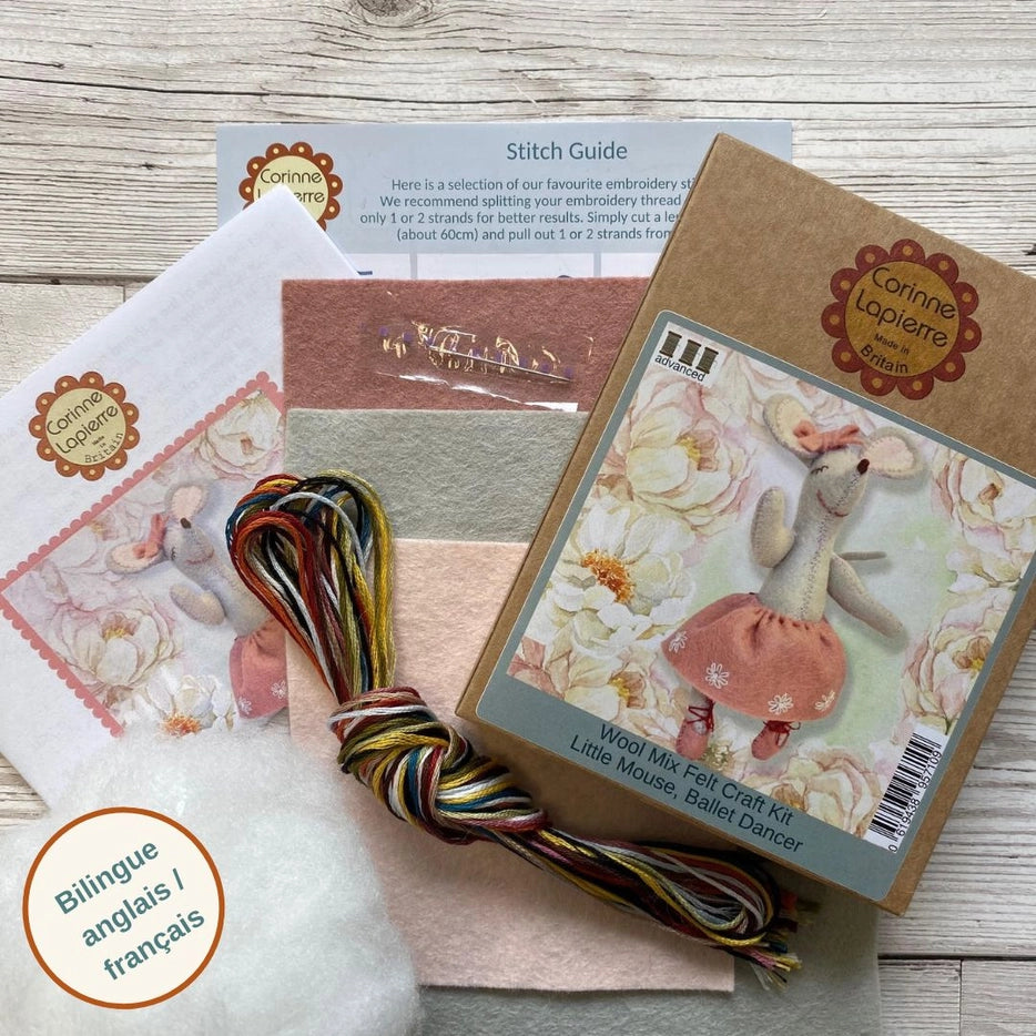 Corinne Lapierre Wool Felt Kit - Little Mouse, Ballet Dancer