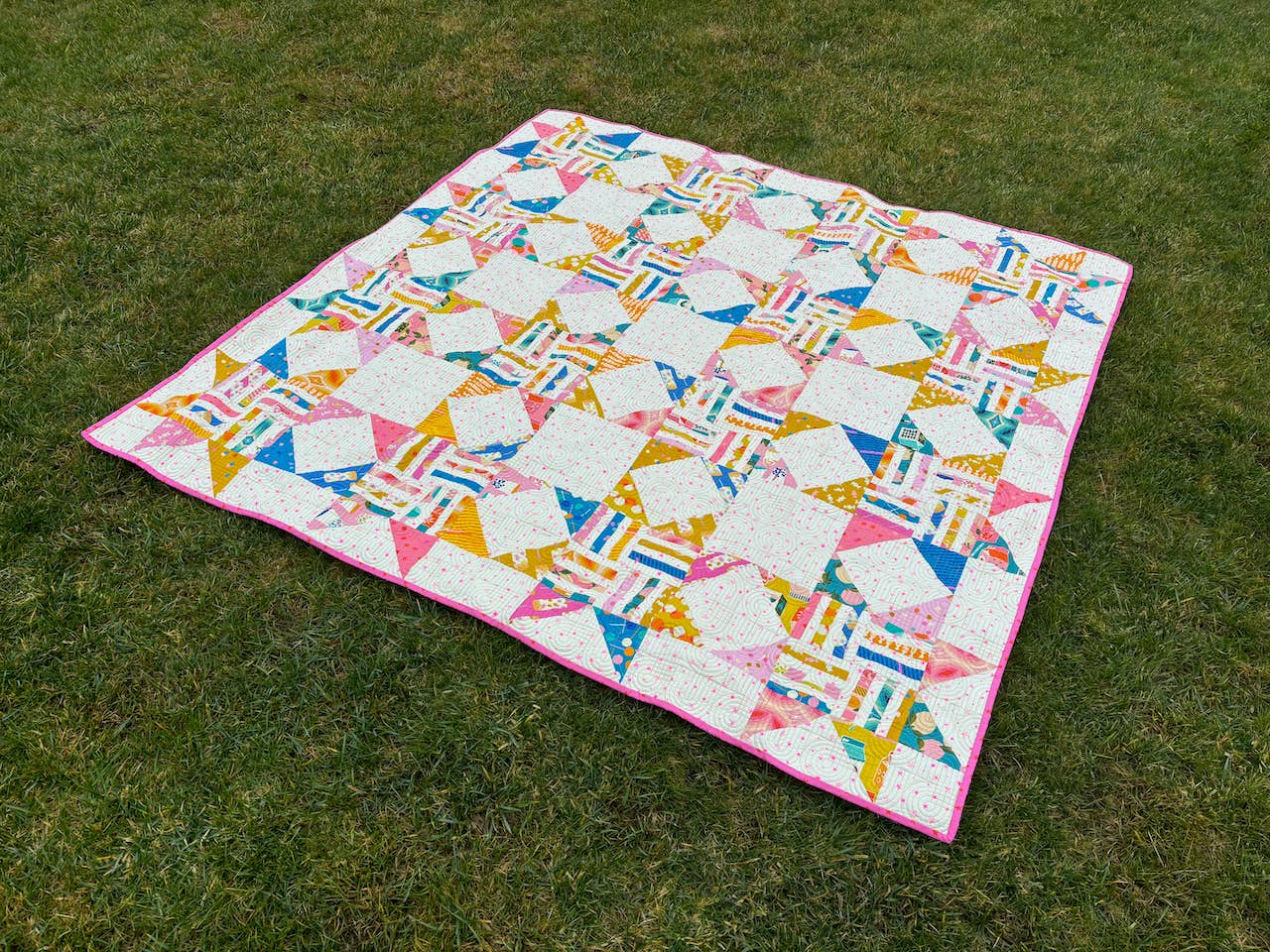 Joyful Sawtooth Stars Quilt Pattern - Printed