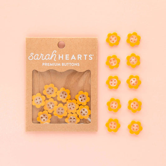 Small Yellow Daisy Buttons – Pack of 10