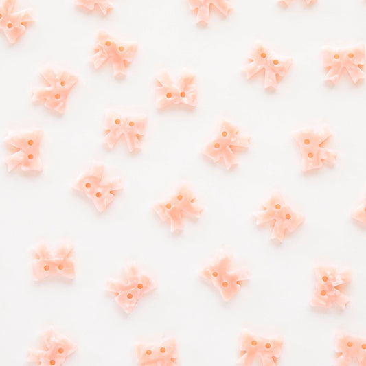 Small Pink Bow Buttons – Pack of 10