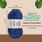 Jelly Chunky Glitter Yarn – Super Bulky Chenille with Sparkle ✨: 110-11 LIGHT BLUE