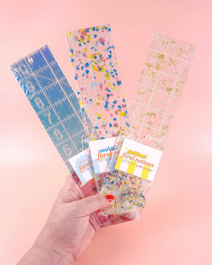 2.5 x 10 in quilting ruler: Iridescent