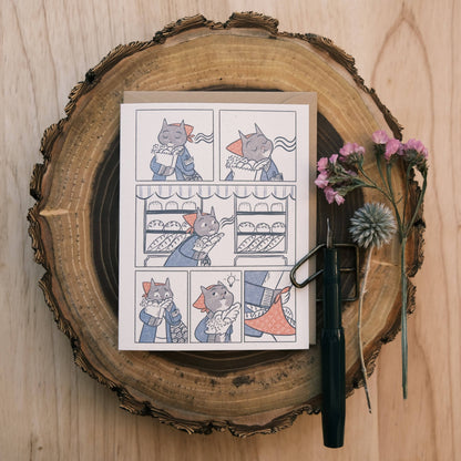 Greeting Card: Cat Bakery Comic