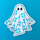 Quilt Ghost Sticker: Blue